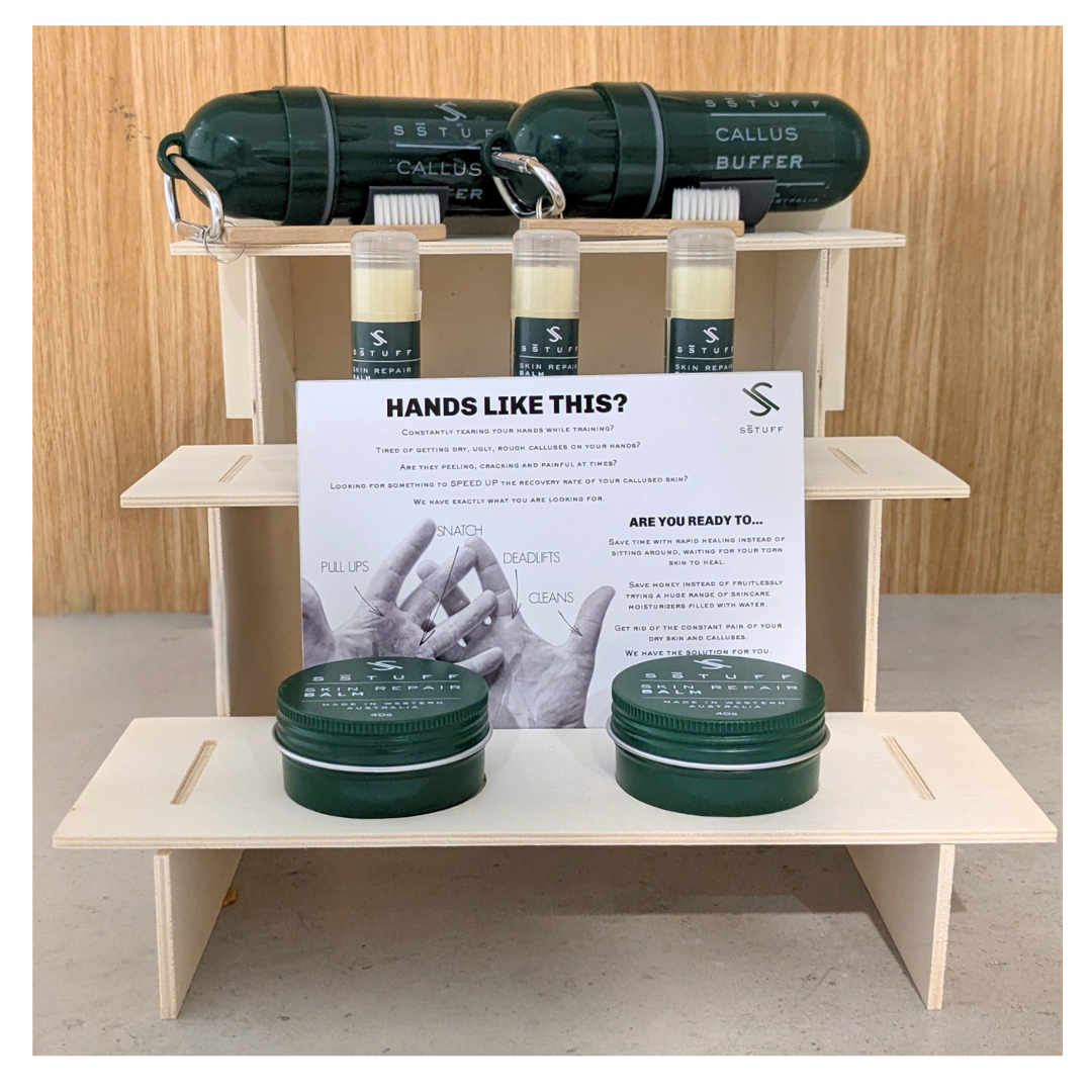 Buff Display Stand SSTUFF Product Display Stand | Stock At Your Gym – SSTUFF Repair Australia